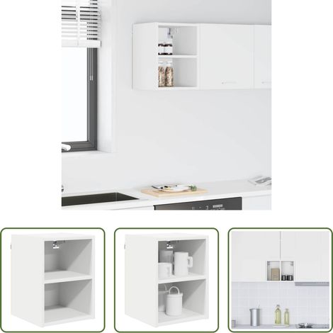 vidaXL Meuble suspendu - Armoire suspendue Blanc 30 x 29,5 x 40 cm Bois d'ingénierie (1/5)