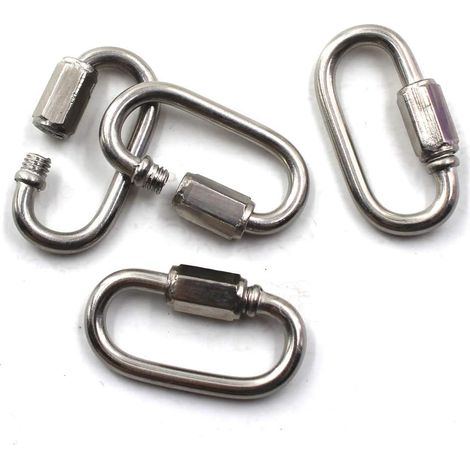 Connecteur Quick Link Mousqueton à vis en acier inoxydable 304 (M8) 4 pièces (1/5)