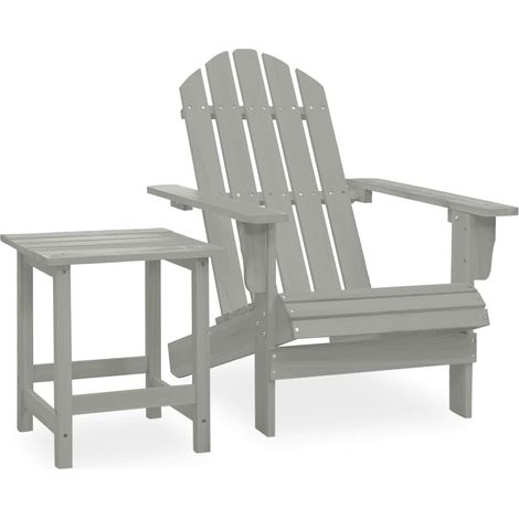 Garden Adirondack Chair with Table Solid Fir Wood Grey vidaXL (1/5)