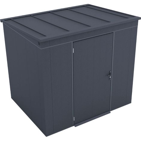 WEKA Gary Metallgerätehaus anthrazit 4,2 m² Gerätehaus aus Metall in Anthrazitgrau, Geräteschrank mit 0,7 mm Wandstärke Gartenhaus