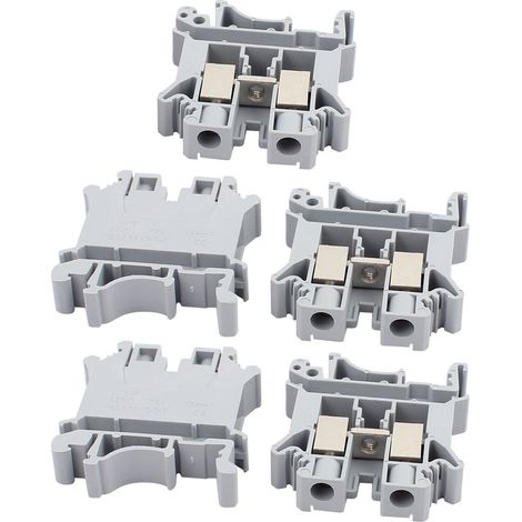 5Pcs Guide Montage Rail DIN 800V Bornier 76A 10mm2 Câble Gray (1/2)