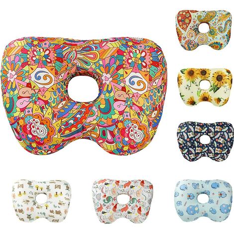 Oreiller pour les oreilles avec rembourrage en coton PP, noyau à mémoire de forme lente, oreiller en forme de pomme, oreiller de soutien pour les oreilles des personnes dormant sur le côté-AquaForge (1/4)