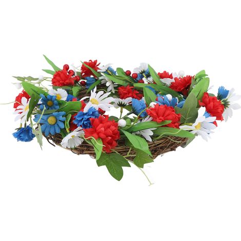 Dekorativer Kranz 40 cm (15,7 Zoll) zum Unabhängigkeitstag (4. Juli), dekoratives Accessoire für Haustür und Kamin. (1/5)