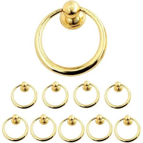 Maniglia per cassetto di mobile da cucina in stile moderno, in lega di zinco, color oro, 10 pezzi (1/4)