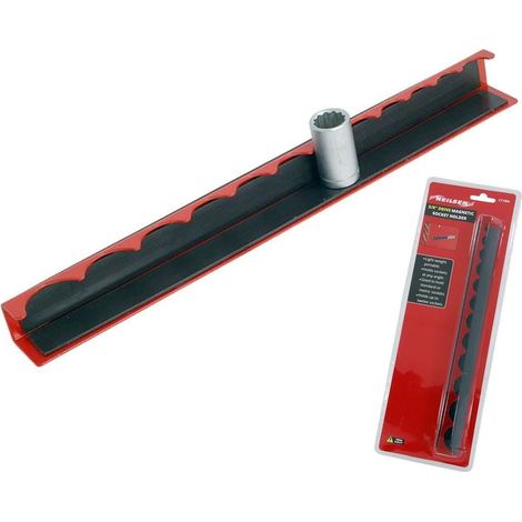 Neilsen 3/8" Magnetic Portable 12 Socket Holder Rail Retaining Rack Holders