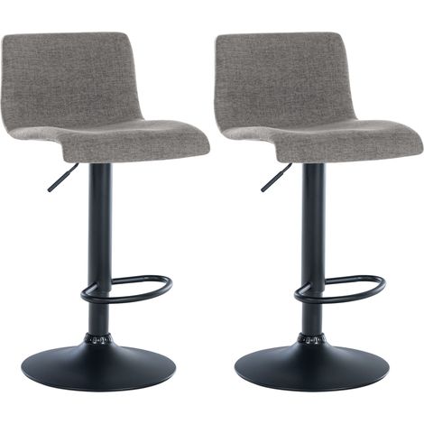 2er Set Barhocker Branford hellgrau Stoff