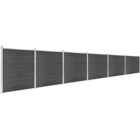 Maison Exclusive - Zaunelement Set WPC 1045x186 cm Schwarz