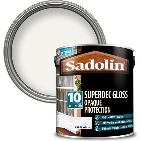 Sadolin 5028851 Superdec Opaque Wood Protection Super White Gloss 2.5 litre SAD5028851