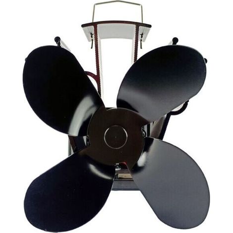Ventilateur de poêle à bois – Ventilateur de cheminée à énergie thermique à 4 pales pour poêles à bois/cheminées/poêles à granulés
