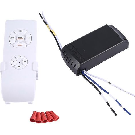 Kit de télécommande universel pour ventilateur de plafond avec lampe, alimentation 110 V CA, minuterie, réglage de la vitesse du ventilateur, émetteur et récepteur. (1/5)