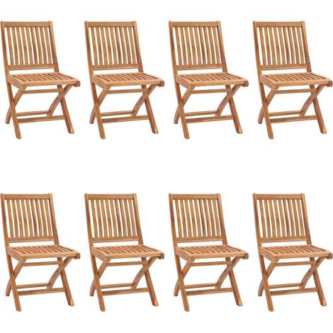 Maison Exclusive - Sillas de jardín plegables 8 uds madera maciza