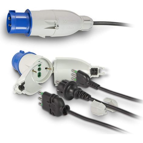 Adattatore Industriale Spina 2 Poli + Terra 16A per Presa Schuko IP44 16A (1/2)