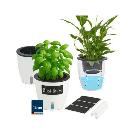 Ensemble de trois pots avec système d'irrigation, Ø 13 cm (1/5)
