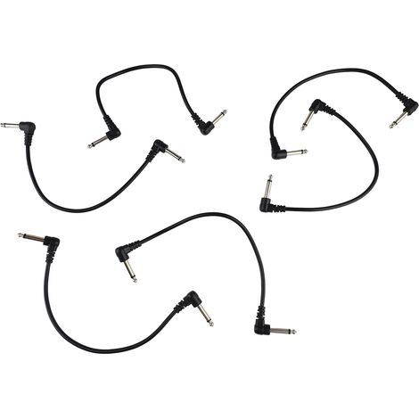 Lot de 6 câbles jack pour pédales de guitare, cordons de connexion effet électrique, accessoires musicaux pour musiciens, 2 fiches coudées, câble patch audio (1/5)