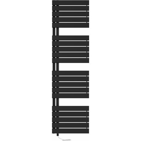 Prefilled Electric Heated Towel Rail Flat Panel Ladder Warmer Heating Rads 1800x500mm Black (1/5)
