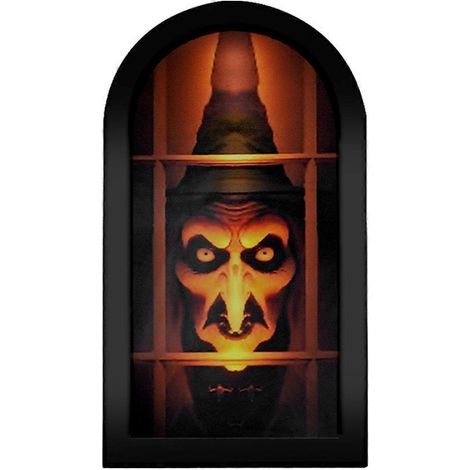 Miroir fantôme d'Halloween, miroir hologramme de sorcière fantôme aux yeux effrayants, décoration d'Halloween (1/5)