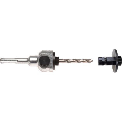 Projahn Adapter Schnellwechsel SDS-plus mit 2 Verbindungsstücken und HSS 105 mm Zentrierbohrer für BI-Metall Lochsägen (1/2)