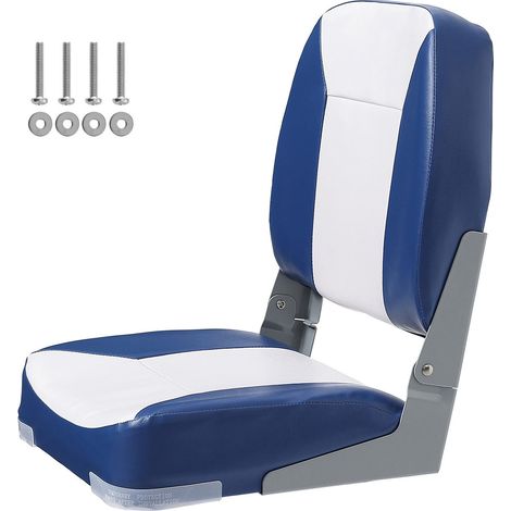 Niedriglehniger Bootssitz, 48 cm klappbarer Schaumstoffsitz, Kapitänssitz zum Angeln, Kanufahren und für Außenbordmotorboote (1/5)