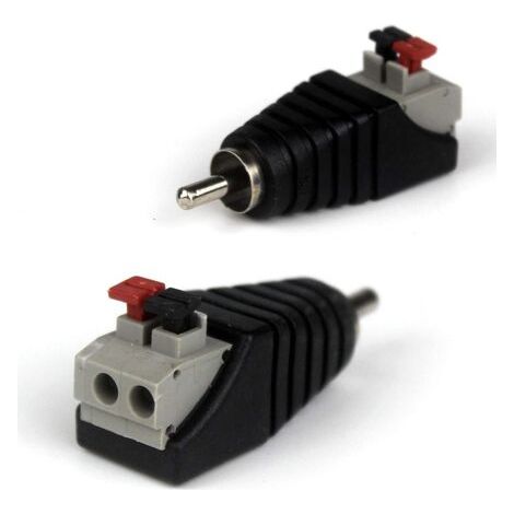 2-Pairs RCA Male Femelle vers 2 bornes à Femelle AV Audio Vidéo Ressort Appuyez sur Type connecteur Adaptateur