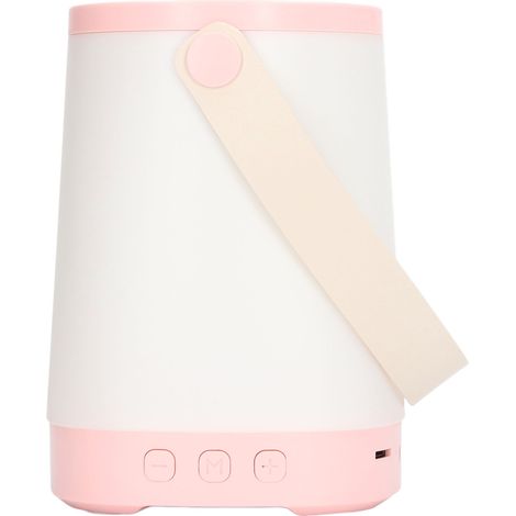 Veilleuse pour chambre d'enfant rechargeable par USB, batterie 1800 mAh, fond en silicone, design portable, cuir PU, ABS, idéale pour le camping (rose). (1/5)