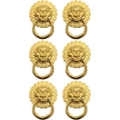 Poignées de porte en alliage zinc pour meubles, couleur or, lot 6 (1/5)