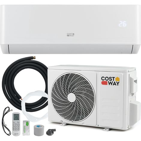 Costway – Climatiseur réversible mono-split 12000 BTU – Technologie inverter A++ – Refroidissement rapide 30s – Surface jusqu'à 22m²