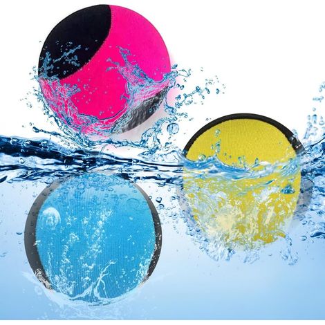 Water Balls, 3 Pcs Quick Dry Water Balls Bouncing Water Ball for Beach, Sea and Outdoor Activities Teens and Adults (Pink Blue Yellow) (1/5)