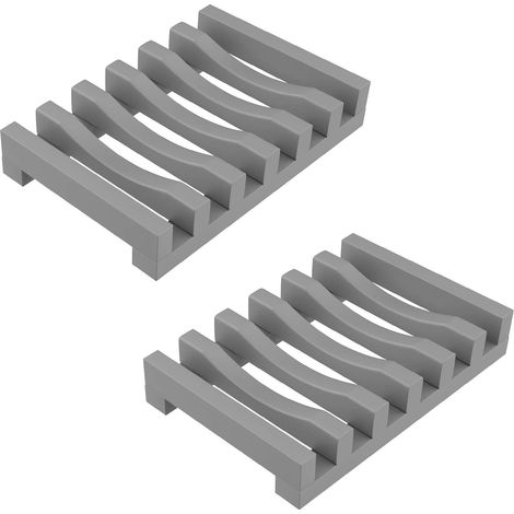 2-teiliges Seifenschalen-Set, rutschfeste Badaccessoires, Silikonschutz für Seifenschale, Waschbecken, Badewanne, Dusche, Seifenspender, Silikonhalter, Seifenschwammhalter – Grau