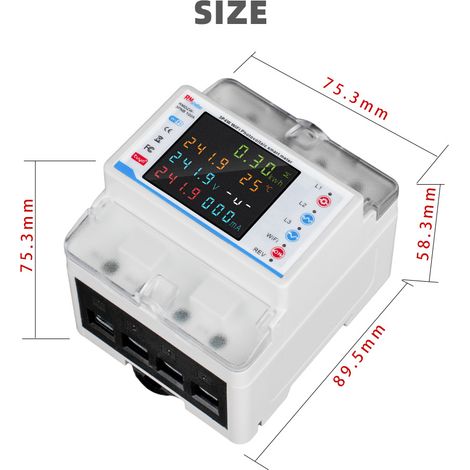 Eosnow Disjoncteur intelligent WiFi Tuya, protection de réenclenchement automatique, compteur d'énergie triphasé 3P4W, avec protections multiples, programmation et fonctions de mesure d'électricité (1/5)