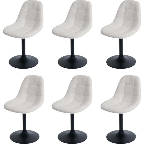 Lot de 6 chaises de salle à manger HWC-A60, chaise de cuisine chaise pivotante, acier MVG tissu/textile bouclé (450g/m²) (1/5)