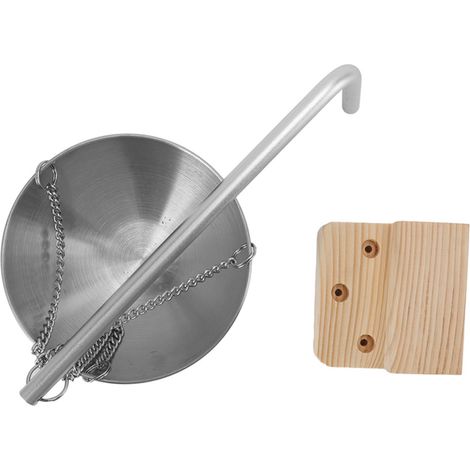 Saunaschale aus Edelstahl, hängender Aromatherapie-Ölbecher mit Holzblock für Saunaräume, Größe S, 12 cm (1/5)