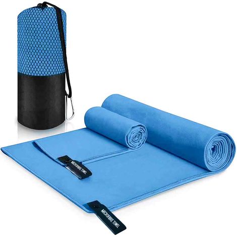 2 ou 3 pièces Serviette en microfibre, séchage rapide, avec sac de transport, pour sport, plage et voyage (1/5)