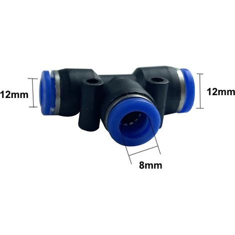 (10 raccords en T 12-8-12) 10 buses de brumisation atomisantes basse pression de haute qualité de 8 mm, orifice de 0,1 à 0,6 mm, en acier inoxydable, pour brumisateur (1/5)