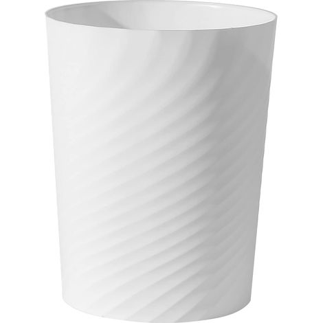 Poubelle Plastique - 7,8 x 6,5 x 10 Pouces - Capacité 6,8 L - Pour Salle De Bains Cuisine Bureau Chambre D étudiant - Blanc