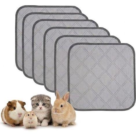Tapis d'éducation canine lavable - 30 x 30 cm - Gris - Tapis d'éducation pour chiots - Tapis d'éducation pour petits chiens - Lot de 6 - Réutilisable (1/4)
