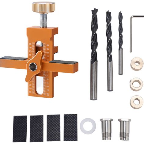 [JAMAIS UTILISÉ]Gabarit de montage pour porte d'armoire, en alliage d'aluminium épais, avec mèches de 6 mm, 8 mm et 10 mm (1/5)