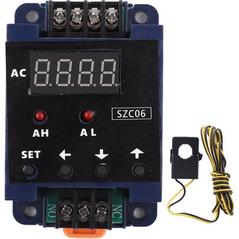 SZC06 DC8-35V AC ampèremètre numérique 0,3-50A plage de mesure limite inférieure supérieure alarme retard détection de relais