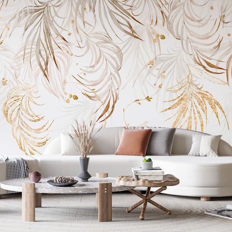 Papier peint panoramique - Feuilles tropicales - 130 cm x 77 cm (1/4)