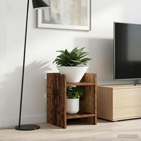 Soporte de plantas 2 pcs Madera vieja 30 x 30 x 40 cm