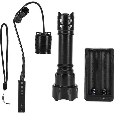 Lampe Torche LED XML-T62 à Lentille Convexe et Focalisation Variable, pour Vélo Camping Urgence Noir 110-240V (1/5)