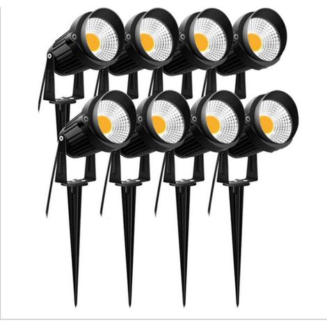 RHG Éclairage Extérieur à Piquer COB 3W IP65 Étanche Orientable Projecteur Spot Led Lampe de Jardin Éclairage pour Chemins Plantes Balcon Terrasse Hôtel Pelouse LED Lumière Chaud- (1/5)