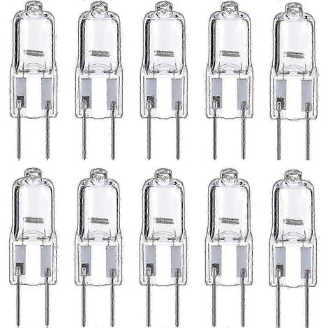 Lot de 10 ampoules halogènes G6.35 à 2 broches, 12 V, 35 W, blanc chaud 2700 K, pour lustres, spots sur rail, éclairages extérieurs et lampes de bureau - JZ (1/5)