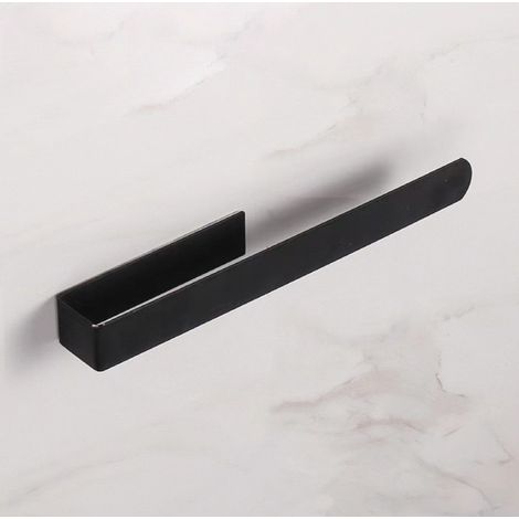 Porte-serviettes mural pour salle de bain, barre porte-serviettes en acier inoxydable de 37 cm, noir (1/5)