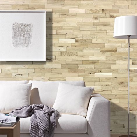 Parement Bois Chêne Rustique Nature Revêtement Mural 200mm  1m² (1/4)