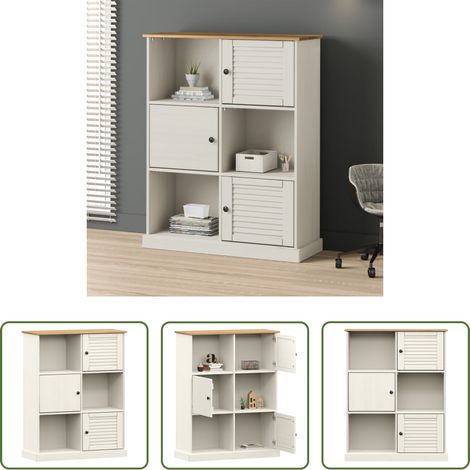 vidaXL Bois de pin massif - Bibliothèque VIGO blanc 90x35x114,5 cm bois massif de pin (1/5)