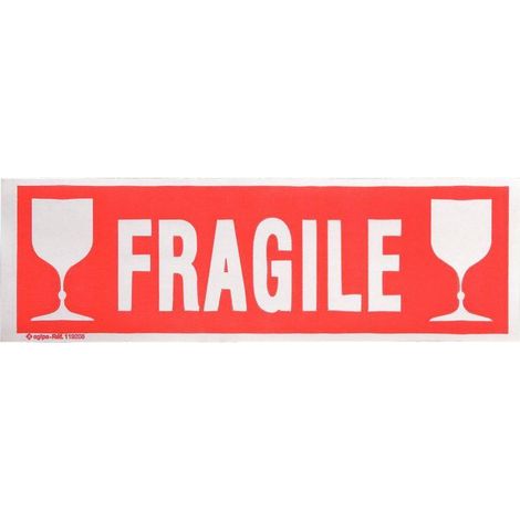 Étiquette de signalisation 'fragile' 60 x 190 mm - Boîte de 100 (1/2)