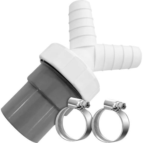 Adaptateur en Y pour double vidange de lave-linge et lave-vaisselle avec sortie de tuyau Ø 40 mm et entrée Ø 18-24 mm - le kit comprend 2 colliers de serrage Ø 20-32 mm (1/5)