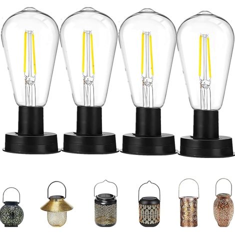 Ampoule Solaire - Lot De 4 - Plastique - 600 Mah - Tungstène - 2800 K - Jardin Balcon