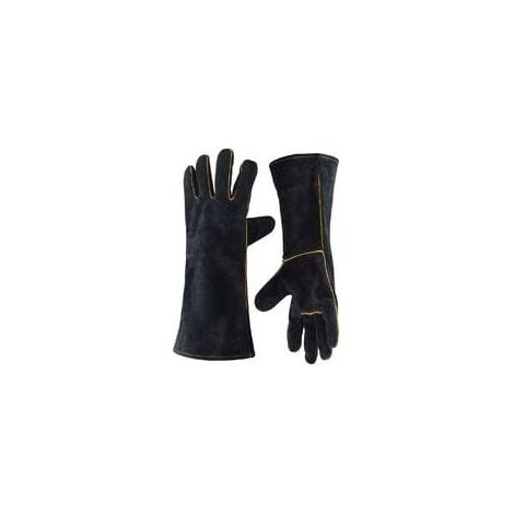 Gants de Soudeur en Cuir 932 °F Gants de Travail Haute Température pour Soudage BBQ Cuisine Four De Cuisson Jardinage (1/5)