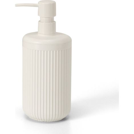 Dispenser sapone bianco crema in plastica rigida cannettata Arizona (1/5)